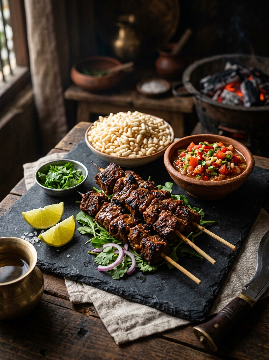 Sizzling charcoal grill